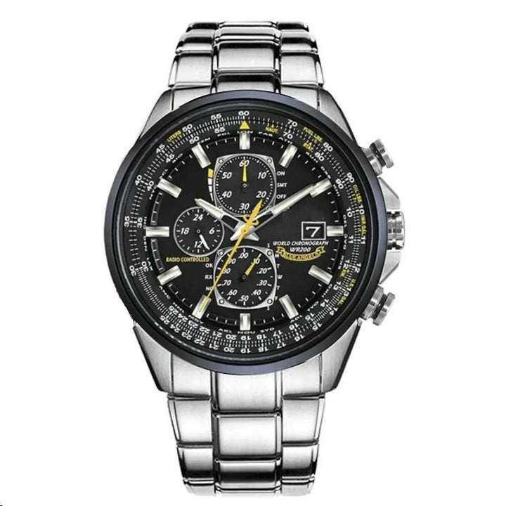 Skanto | Herre's Rustfritt Stål Chronograph Klokke med Kalender