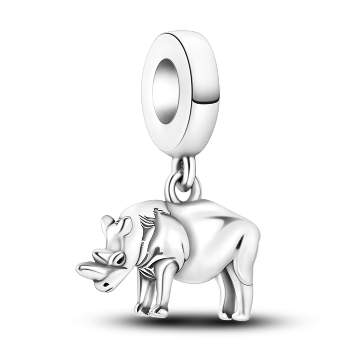 Skanto | 925 Sølv Gylden Leopard Charms Perler Fargerik Kameleon Nesehorn Løve Skarabé Katt Anheng Kompatibel med Original Pandora Armbånd Smykker
