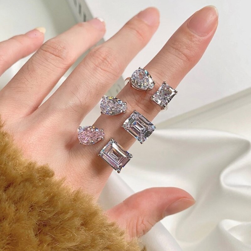 Skanto | Vann Dråpe Zircon Chic Justerbar Ring