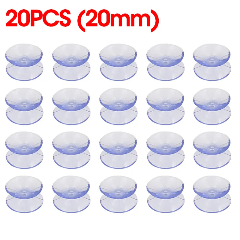 Skanto | 5/20PCS Dobbelt-sidede plast sugekopper - Rutsjesikre klare vakuumsugere for glass, bilvinduer, bordplater, DIY såpeholder