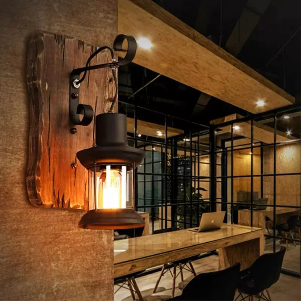 Skanto | Retro Lantern Lamp Industriell Lantern Vegglampe