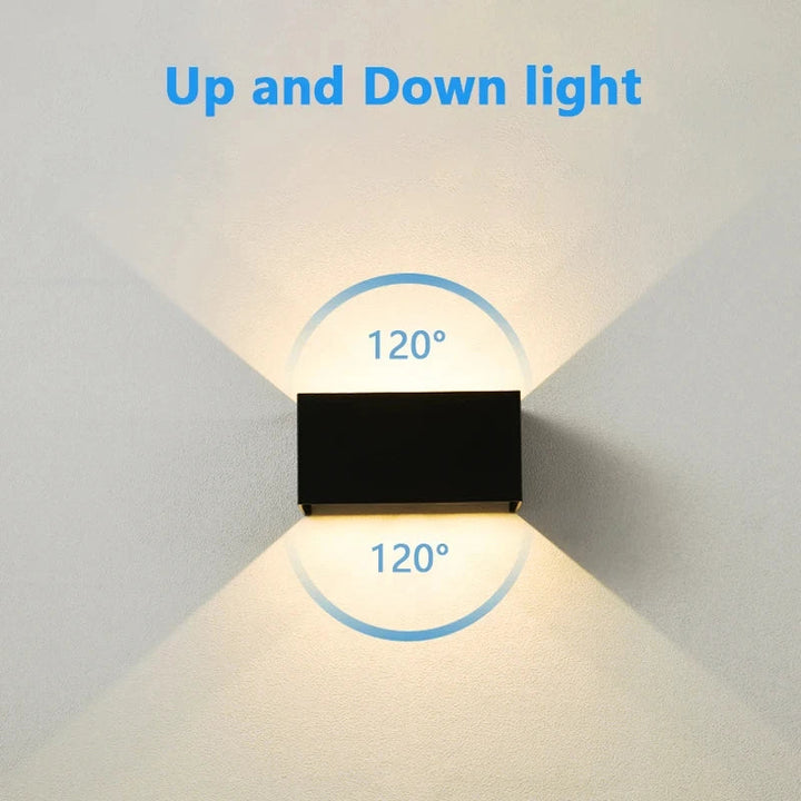 Skanto | SensoLux LED Vegglampe | LED Utendørs Vegglampe 24W | Med bevegelsessensor | IP65 Vanntett | Justerbart Spotlight i Svart/Hvit
