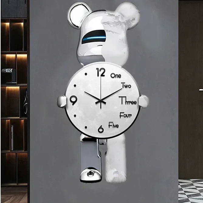 Glødende Stjerne Bamse LED Veggklokke | Skanto