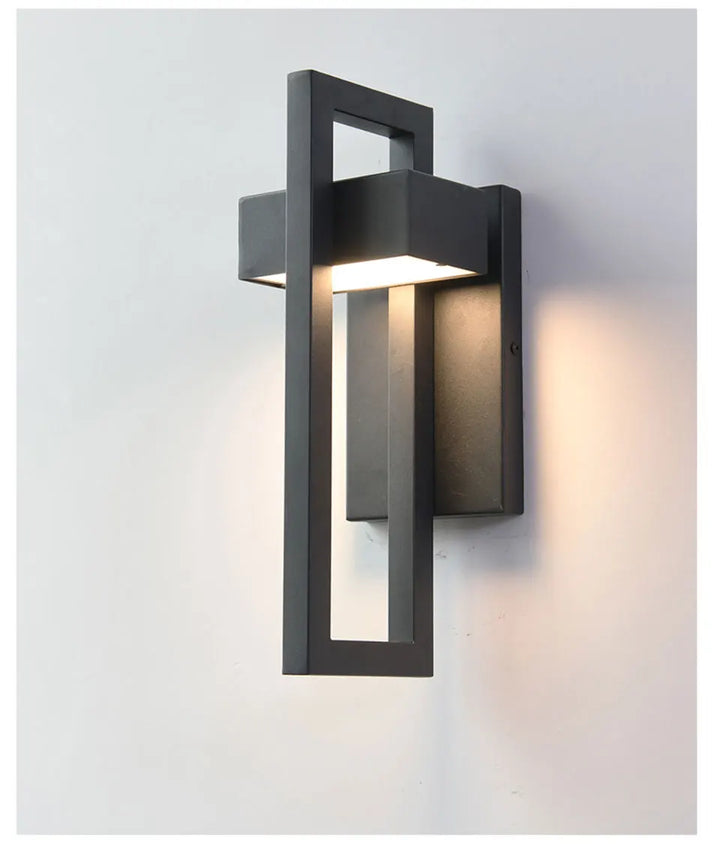 Skanto | LED Utendørs Vegglampe | Vanntett & Vintage Design | 10W | Svart Aluminium