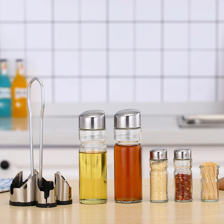 Skanto | Klassisk sett med glass krydderbeholdere for spisebord