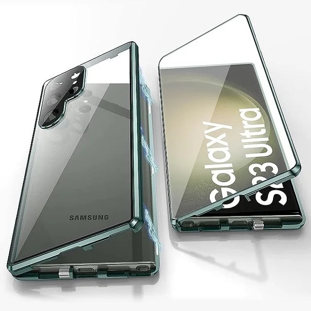 Skanto | Metall Aluminiumlegering 360-deksel med sikkerhetslukking for Samsung Galaxy S24-S23 Serie