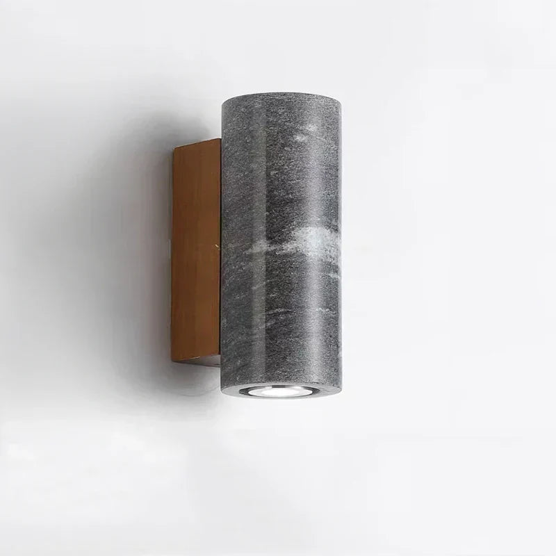 Skanto | ZenBeam – Grå Wabi-Sabi Vegglampe for Tranquil Atmosfære