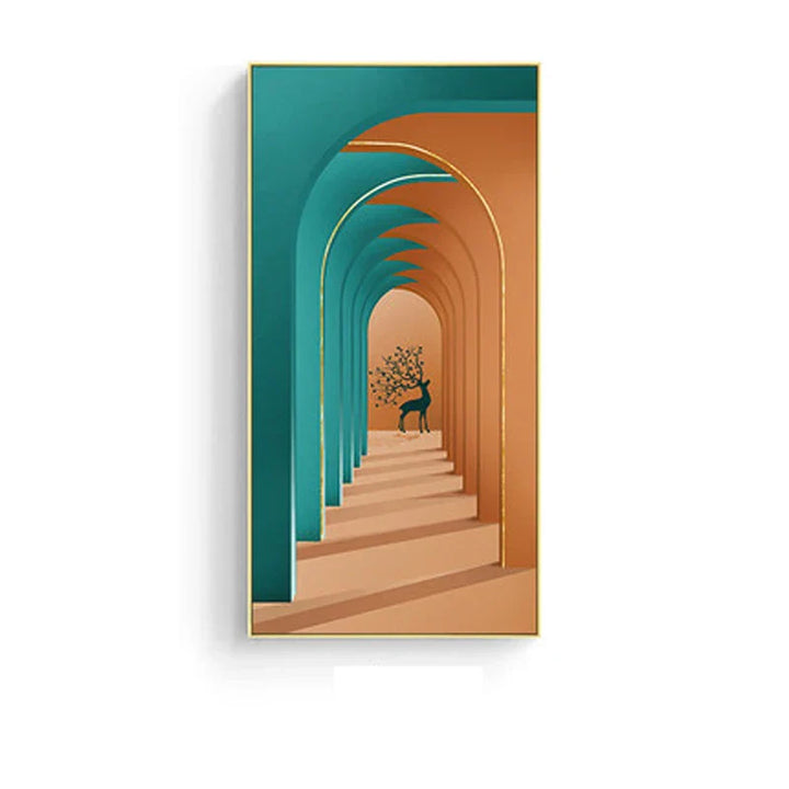 Moderne Abstrakt Minimalistiske Buemotiver Arkitektur Veggkunst Fine Art Lærred Utskrifter Bilder For Inngangshall Foyer Stue Hjemmekontor Dekor | Skanto