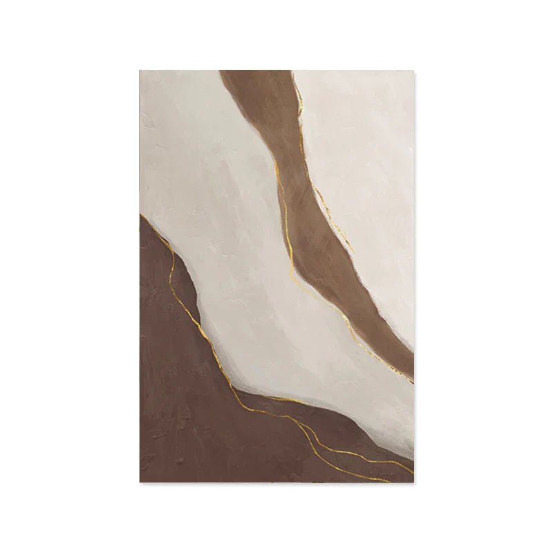 Moderne Geomorfiske Abstrakte Veggkunst Kunsttrykk Grå Beige Brun Lerretsbilder For Stue Moderne Hjem Interiør Dekor | Skanto