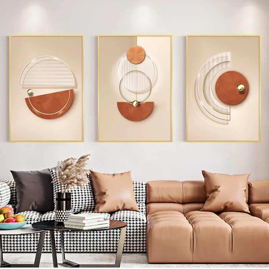 Harmonisk Abstrakt Geometri Moderne Estetikk Veggkunst Fint Kunst Lerretsutskrifter Plakater Bilder For Moderne Leilighet Stue | Skanto