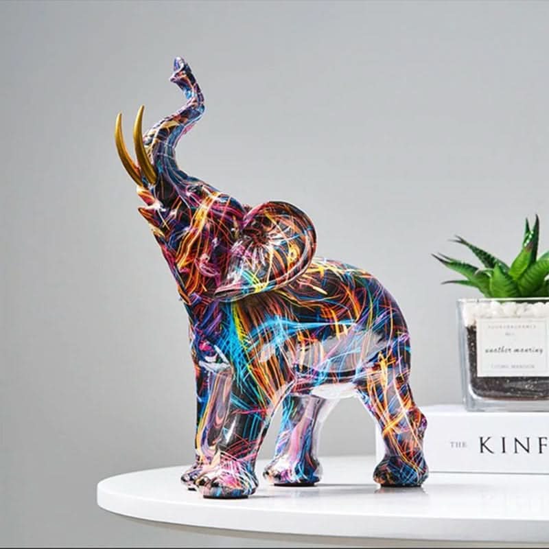 Skanto | Fargerik Abstrakt Elefant Figur for Hjemmedekorasjon