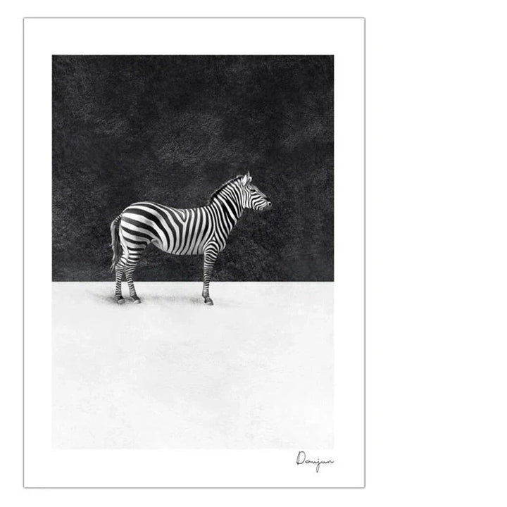 Svart Hvit Zebra Plakat Veggkunst Fint Kunst Lærredstrykk Abstrakte Konturlinjer Minimalistiske Bilder For Stuen Modern Kontorinnredning | Skanto