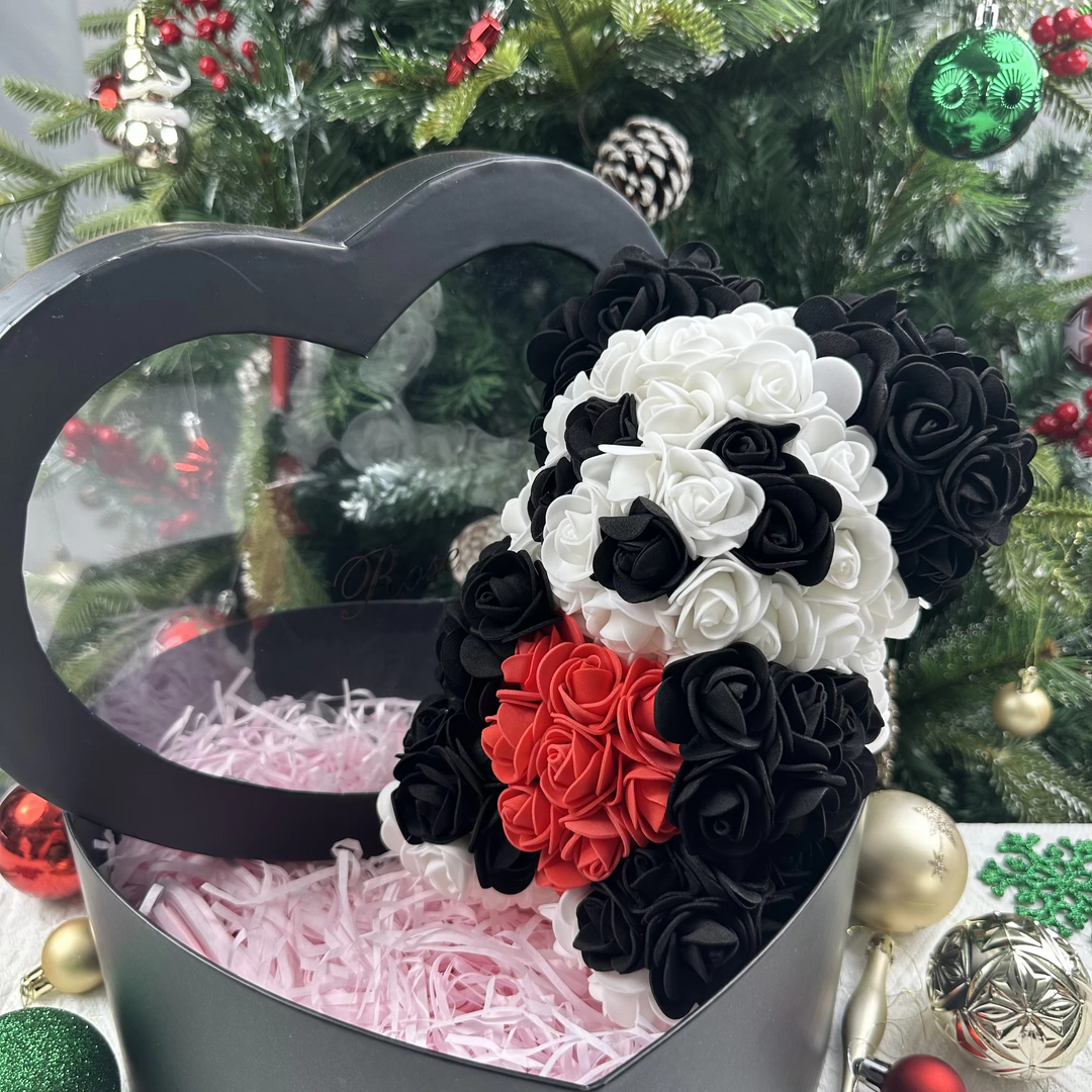 Skanto | 9.8in Kunstig Rose Teddy Bjørn Gave med Presentasjonsboks - Romantisk Jubileum eller Valentines Dag Dekor