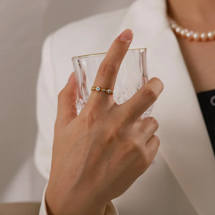 Skanto | Justerbar Delikat Onde Øye Diamant Ring