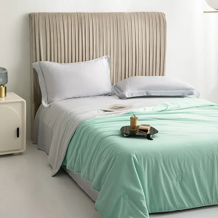 Air Condition Sommer Komforter — Ren Farge Is Silke Kjøleteppe, Lett & Glatt Twin/King Størrelse Quilt | Skanto
