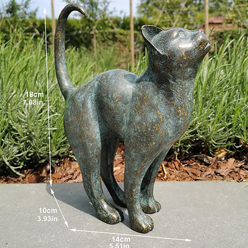 Skanto | Fortryllende Hage Katt Statuer - Purr-fect Harpiks Dekorasjon