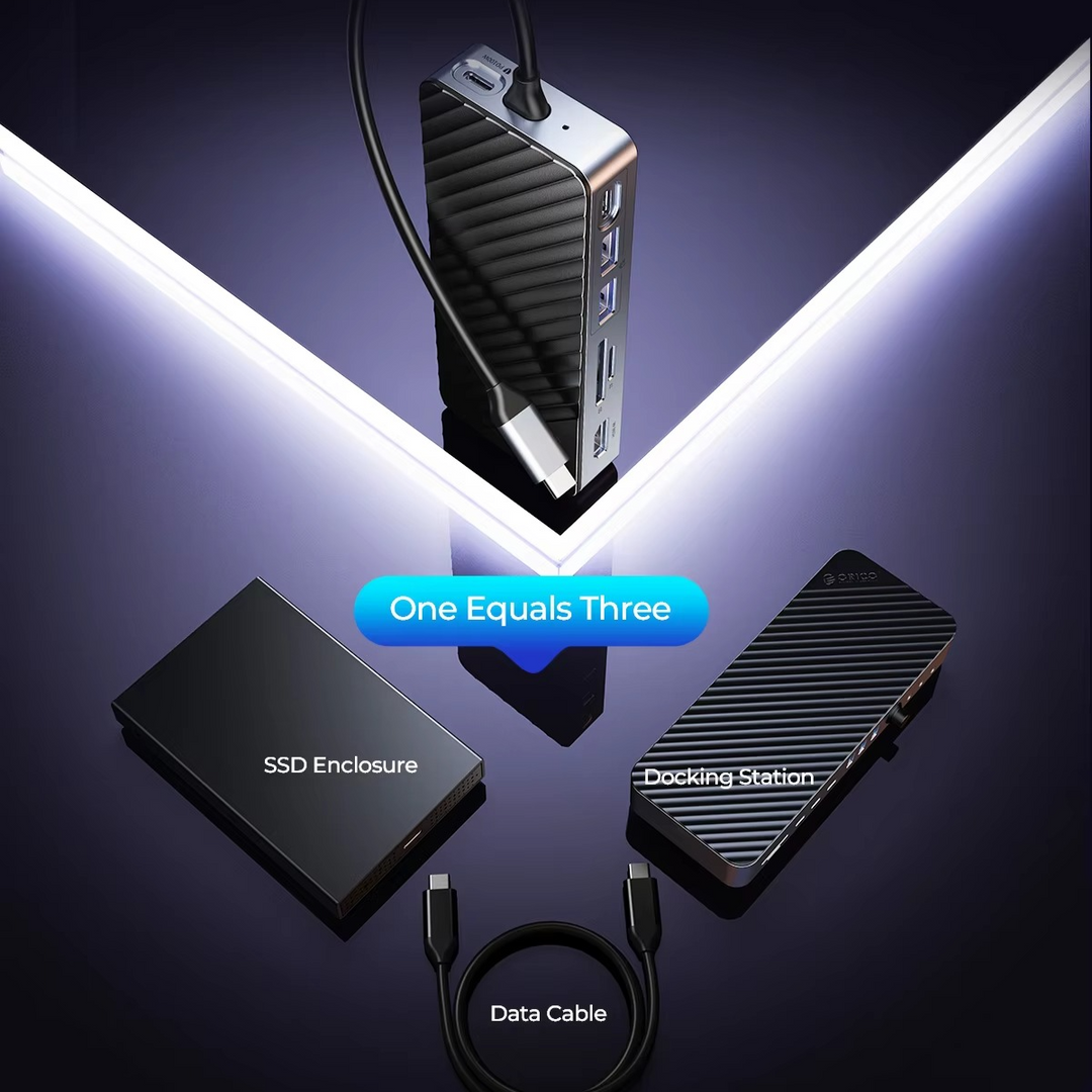 Skanto | Ultimat USB-C Laptop Dockingstasjon med Integrert SSD Kabinett