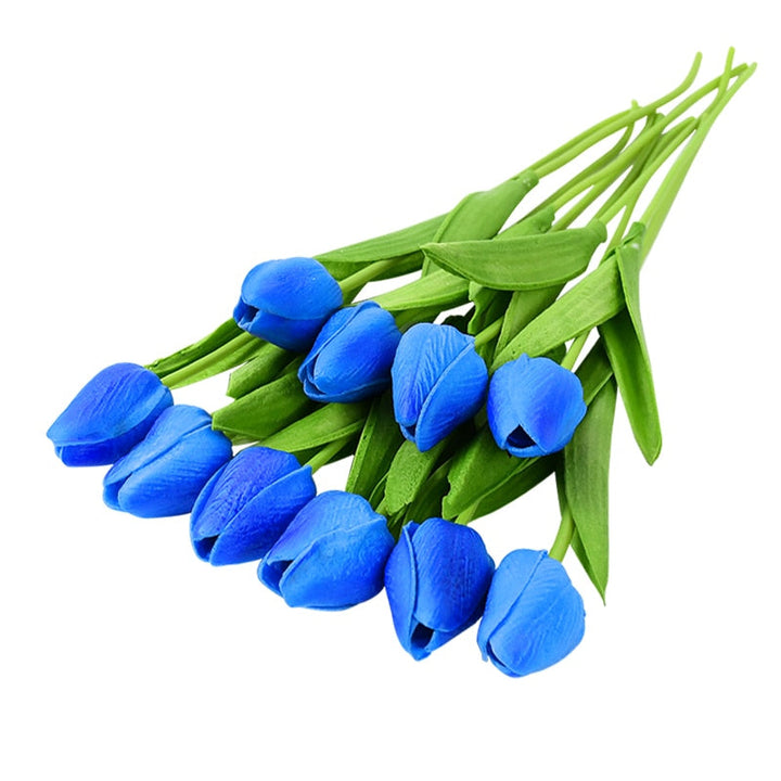 Skanto | Kunstig Blomsterbukett med Tulipaner, Dekorasjon (10 Stykker)