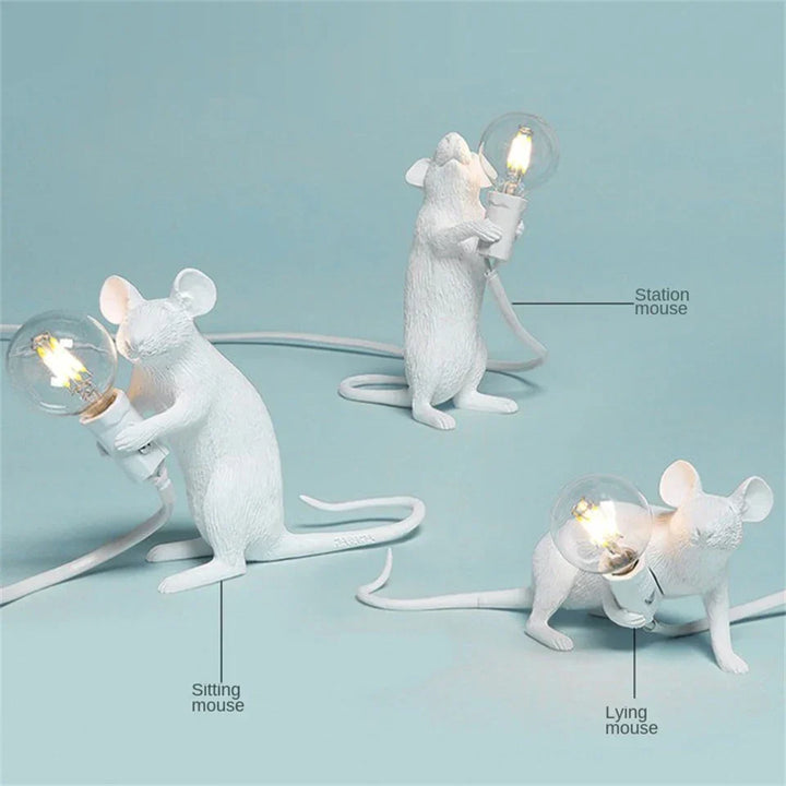 Skanto | Moderne LED Dyre Bordlamper: Har resin, Katt, og Ekorn Nattlys