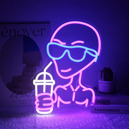 Skanto | Cosmic Alien Neon LED-skjold for unik hjem- og festdekor