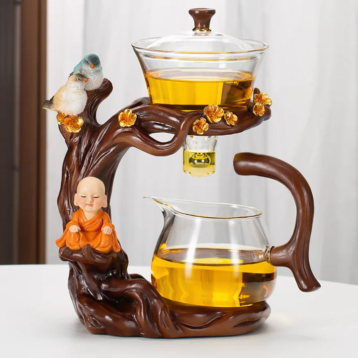 Skanto | Kung Fu Tekanne Husholdnings Magnetisk Utvinning Semi-Automatisk Faul Tea Forberedelsesverktøy Glass Tedekketøy