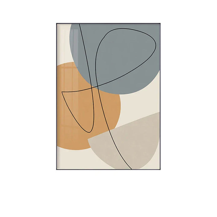 Moderne abstrakte jordnære toner geometrisk veggkunst fine kunst lerretstrykk bilder for stue spisestue moderne hjemmeinnredning | Skanto