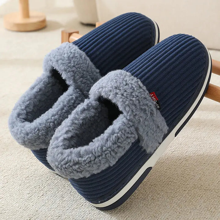 Skanto | Nordhavn | Vinter Kose Husholdningsk slippers for Par | Fluffy Bomullss slippers med Hælpolstring | Rutsjefri, Varme & Myke – Kvinner & Menn Husholdningsk slippers