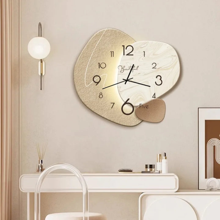 Moderne design veggklokke for stue – Stilig, stille veggklokke for elegant romdekorasjon | Skanto