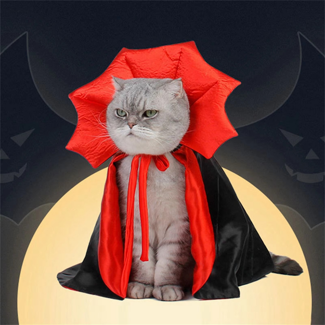 Skanto | Halloween Cape Kostyme for Katter og Små Hunder – Myk Kappe for Kjæledyr Cosplay og Høytidsfester