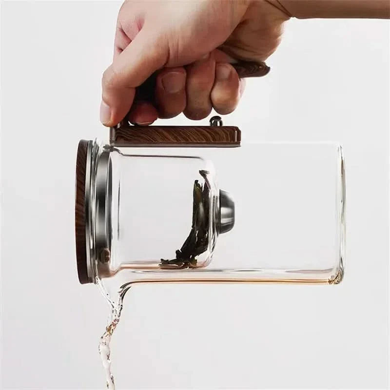 Skanto | Glass tekanne med infuser og treskaft – ZenSteep