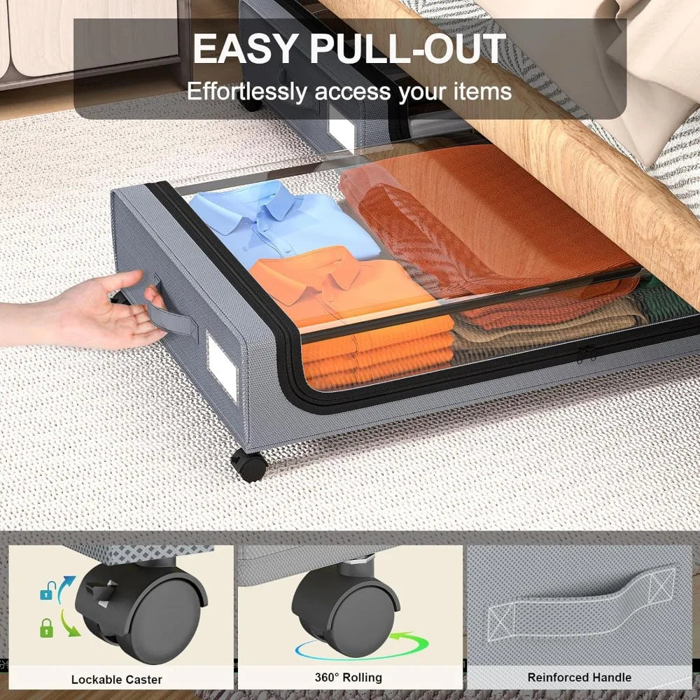 Underbed Oppbevaring StaSkantoebar Med Hjul Boks Organizer | Skanto