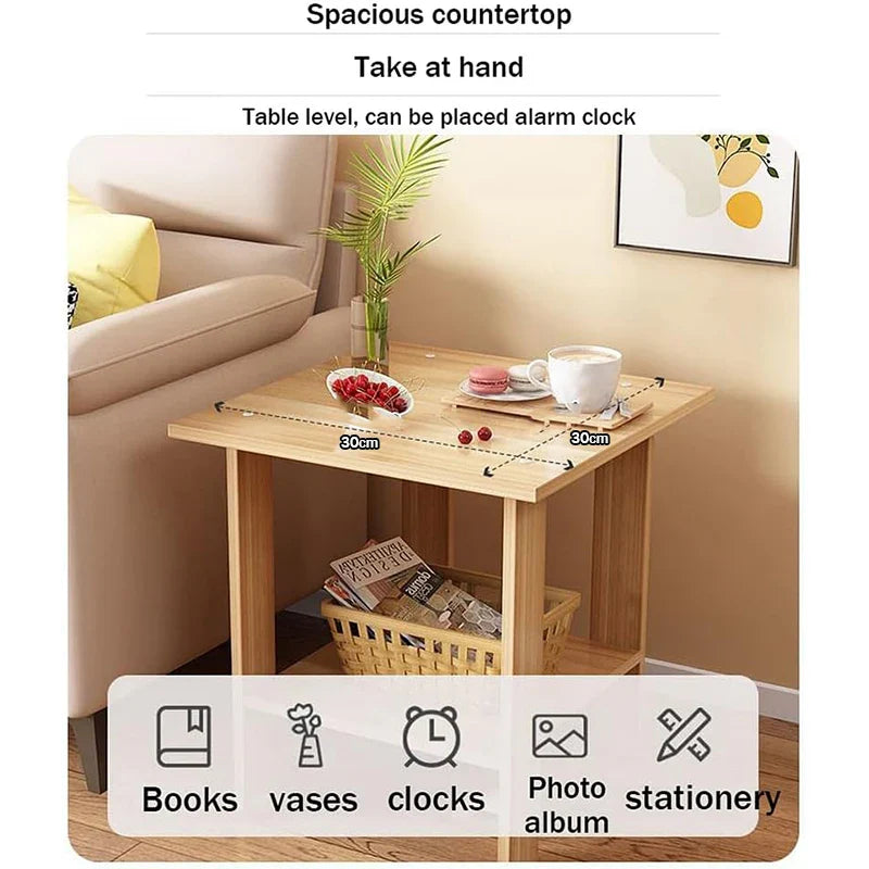 Skanto | Solid Tre Nachttbord med To Lag i Moderne Design