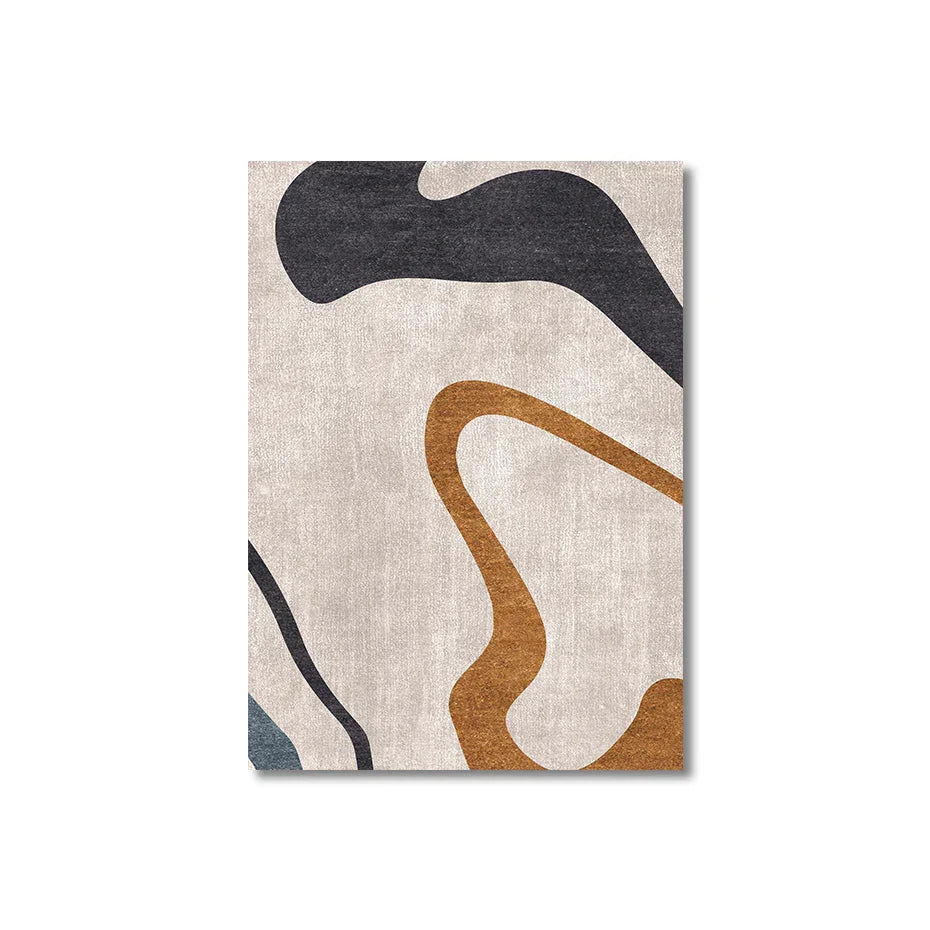 Strømmende Linjer Blå Beige Abstrakt Veggkunst Fine Art Lerretsutskrifter Bilder For Moderne Stue Spisestue Soverom Kunst Dekor | Skanto