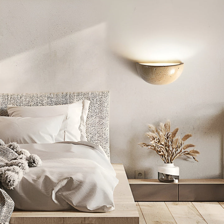 Halv-Rund LED Wabi-Sabi Vegglampe - ZenGlow | Skanto