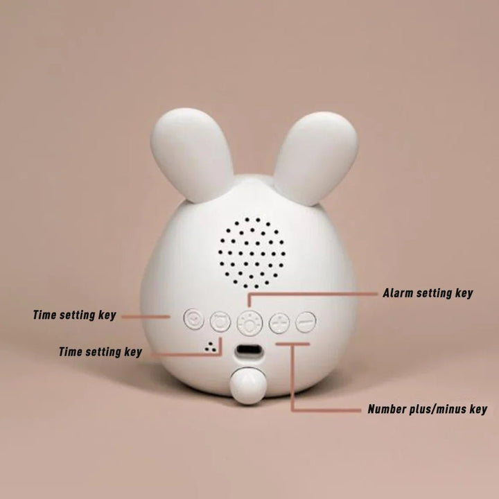 Kanin-formet barneklokke med LED-nattlys - BunniGlow | Skanto