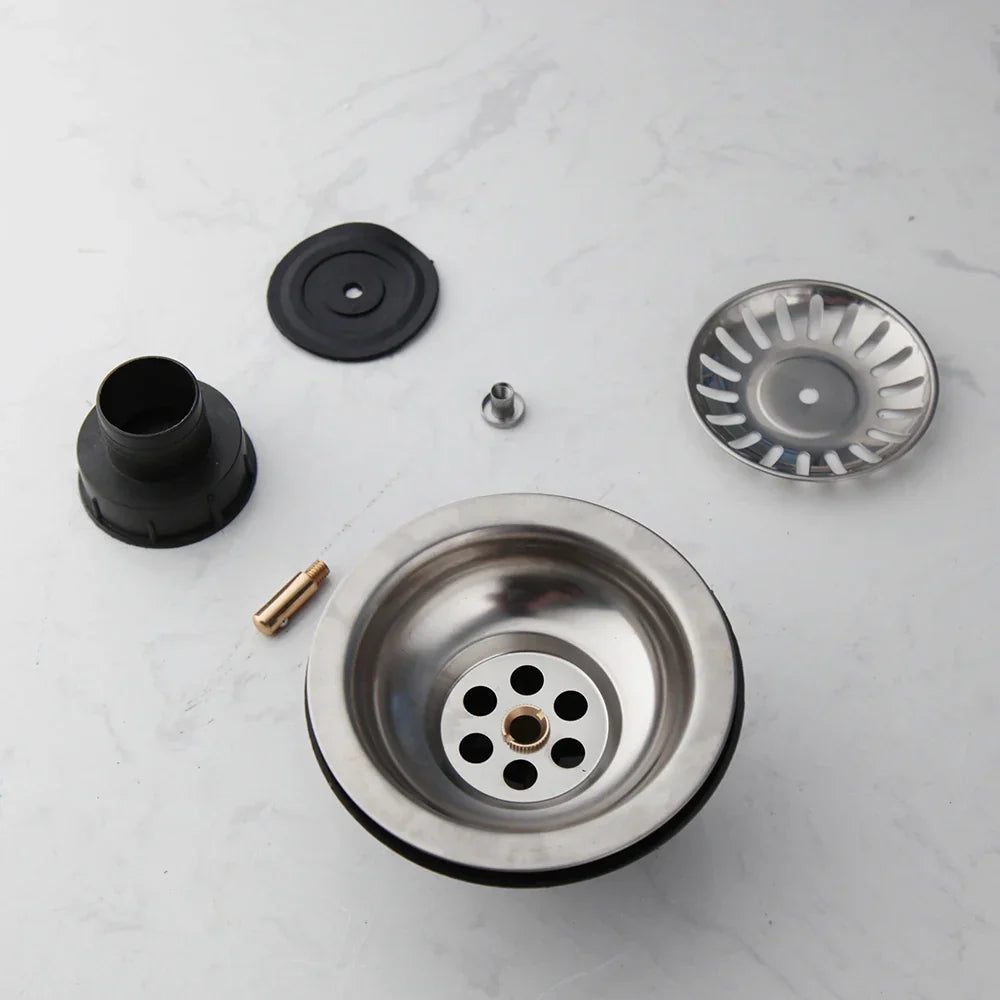 AquaGuard Rustfritt Stål Vaskestrainer med Luktfilter – Pop-Up Stopper & Anti-Blocking Kurv Skanto