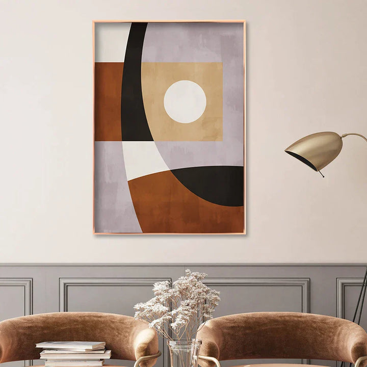 Moderne Fargeblokk Geometrisk Abstrakt Veggkunst Fin Kunst Lærred Utskrift Nøytrale Farger Bilde For Stue Spisestue Soverom Kunst Dekor | Skanto