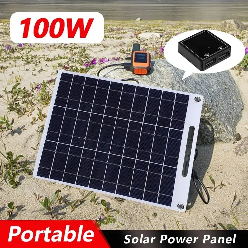 Skanto | Bærbart Solcellepanel SOLVION Lading 100W | 5V | Dual USB | Vanntett | Utendørs & Camping