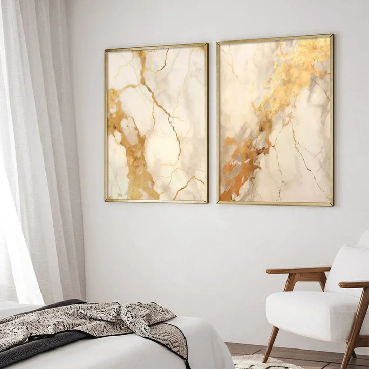 Moderne Svart Beige Gylden Flytende Marmor Utskrift Abstrakt Veggkunst Fine Art Lerret Utskrifter Bilder For Stue Soverom Innredning | Skanto