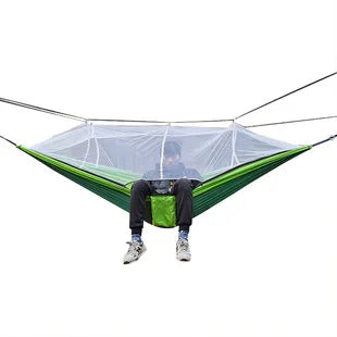 OutdoorRelax Hengekøye med Myggnett og Hurtiglukking – 200 kg lastekapasitet | Skanto