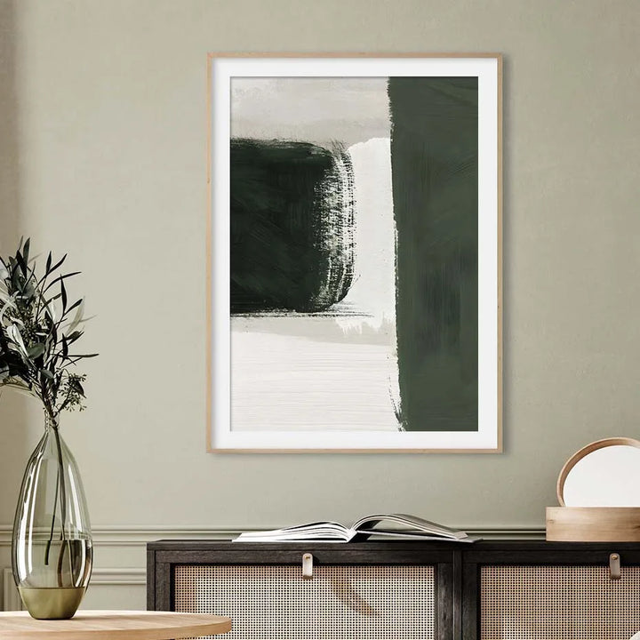 Moderne Abstrakt Grønn Beige Hvit Penselstrøk Lærret Utskrifter Nordisk Veggkunst For Moderne Stue Hjem Decor Kunstverk | Skanto