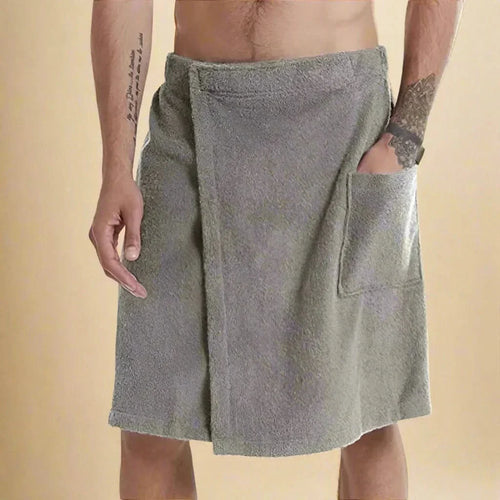Tragbarer Bademantel – Weiches and vielseiges Badetuch mit Taschen für Sauna, Strand and Fitness