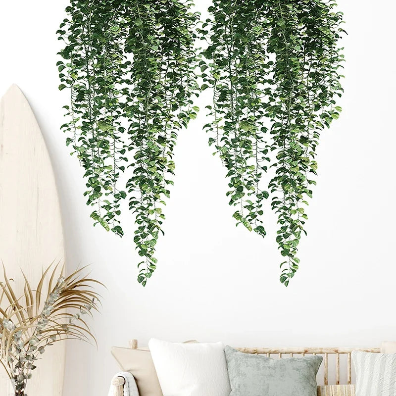 Reale Grønne Vinstokker Veggdekal 54x105cm Grønne Blader Veggkleber Removable Peel and Stick PVC Vinyl Veggmaleri For Kreativ DIY Hjemmedekor | Skanto