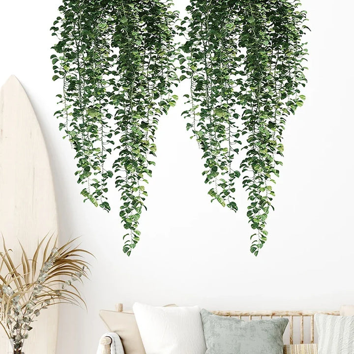Reale Grønne Vinstokker Veggdekal 54x105cm Grønne Blader Veggkleber Removable Peel and Stick PVC Vinyl Veggmaleri For Kreativ DIY Hjemmedekor | Skanto