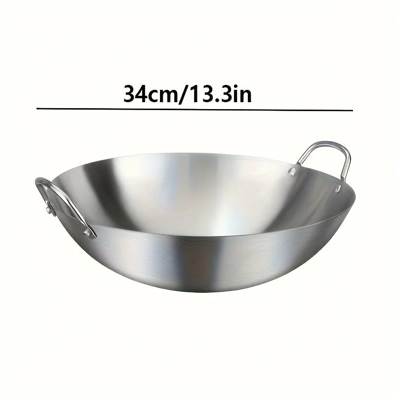 ChefMaster – Stor rustfritt stål wok med dobbel håndtak Skanto