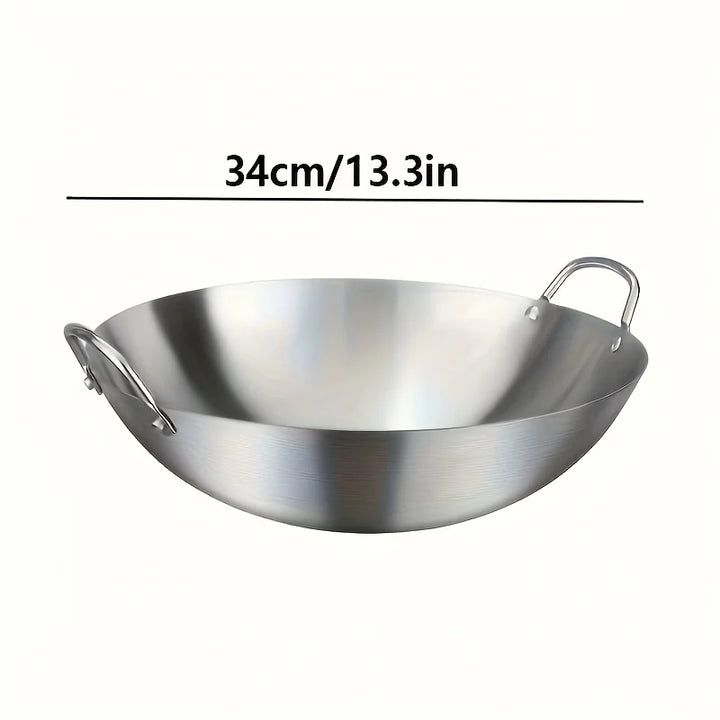 ChefMaster – Stor rustfritt stål wok med dobbel håndtak Skanto