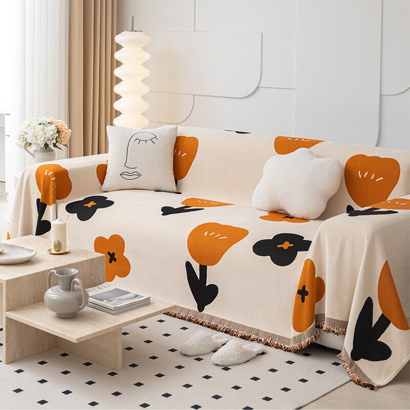 Skanto | Floral Blossom Non-Slip Moderne Sofa Vasker