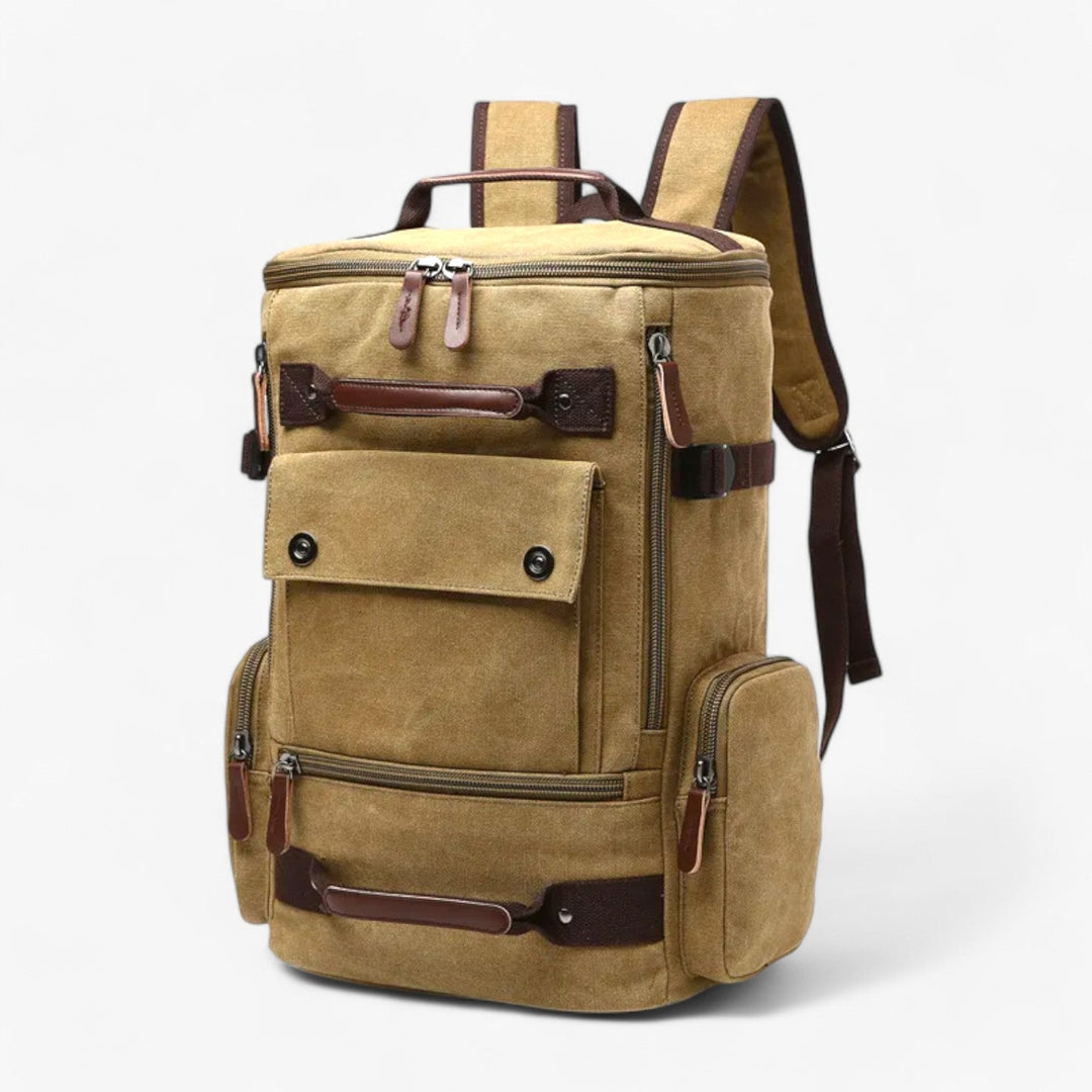 Skanto | Vintage Canvas Backpack – Stilig og funksjonell med laptoplomme for hverdagsliv og eventyr