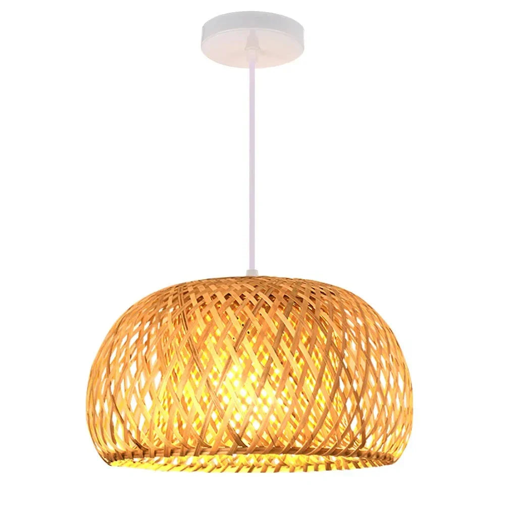 Skanto | Luxora Håndvevd Bamboo Pendellampe - Miljøvennlig Taklampe