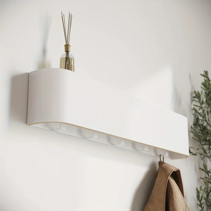 NordicHide Rack Vegghylle med hylle & skjulte kroker Skanto